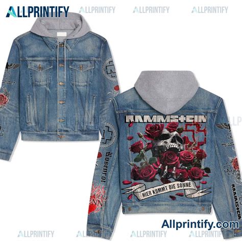 Rammstein Hier Kommt Die Sonne Jean Jacket Hoodie - Allprintify