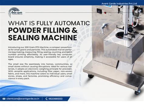 Fully Automatic Powder Filling FFS Machine - Avat Garde 500 Gram Fully ...