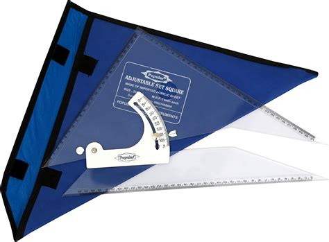 POPULAR Adjustable Set Square – Inking Edge – Sides Beveled – All 3 ...