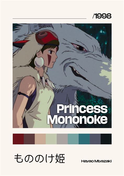 Princess mononoke poster colour palette poster studio ghibli poster ...