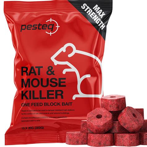 Pesteq Advanced Rat & Mouse Poison Block Bait with Single Feed Super ...