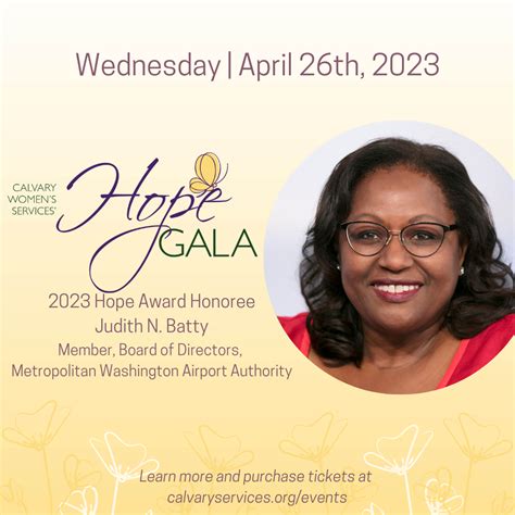 Calvary Women’s Services to Honor Judith N. Batty with Hope Award at ...