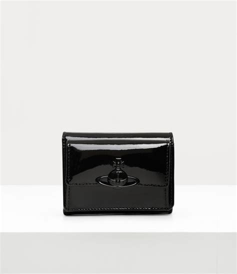 Small Flap Purse in BLACK-ENAMEL-ORB | Vivienne Westwood®