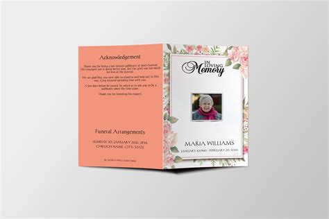Painted Flowers Funeral Program Template | QuickFuneral LLC