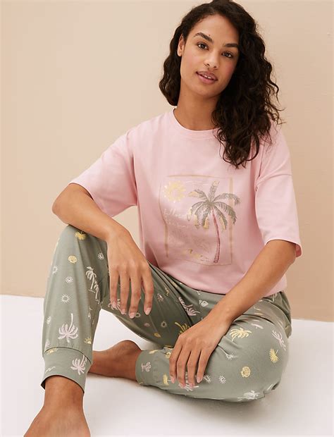 Buy Pure Cotton Palm Tree Pyjama Top at Marks & Spencer