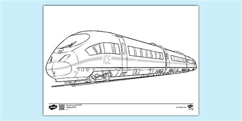 FREE! - Modern Train Colouring Sheet (teacher made) - Twinkl