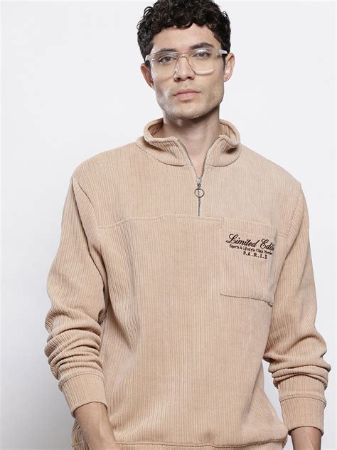 Men's Stone Relaxed Fit Solid Street Wear Sweatshirts – TIGC