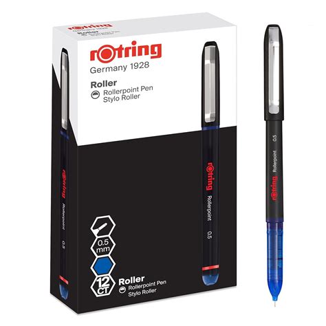 Rotring Rollerball Pen Needle Point (0.5 mm) Rollerpoint for Precise ...