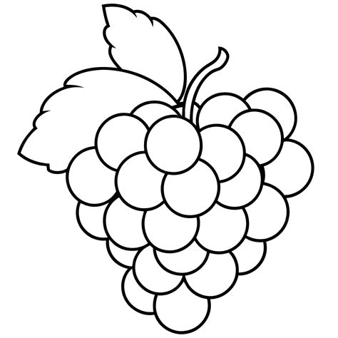 Premium Vector | A black and white drawing of a bunch of grapes with a ...