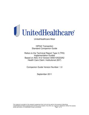 Fillable Online 5010 UnitedHealthcare West 837i Companion Guide v1 Fax ...
