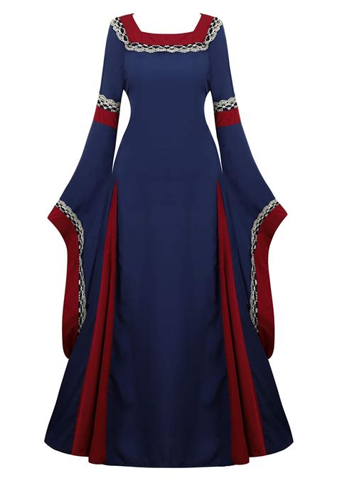 Womens Irish Medieval Dress Renaissance Costume Retro Gown Cosplay ...