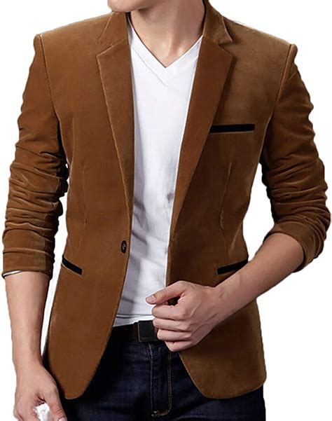 Buy WENKOMG1 Mens Corduroy Formal Blazer,Retro Style 1950s 1960s Coat ...