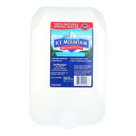 Ice Mountain 100% Natural Spring Water - Case of 2 - 2.5 GAL ICE MOUNTAIN