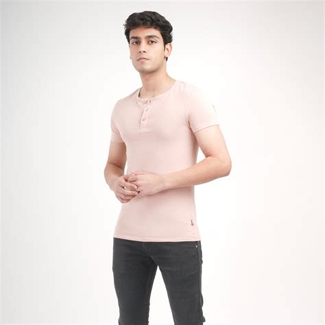V - Fit Henley Neck Short Sleeve - Tuscany Pink – Lean Lines