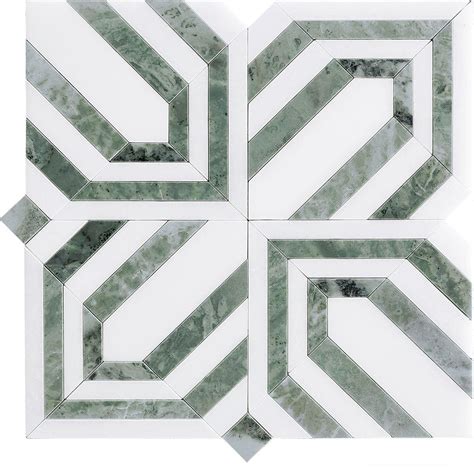 Envy Trinity Green Marble Geometric Mosaic Tile | Online Tile Store ...