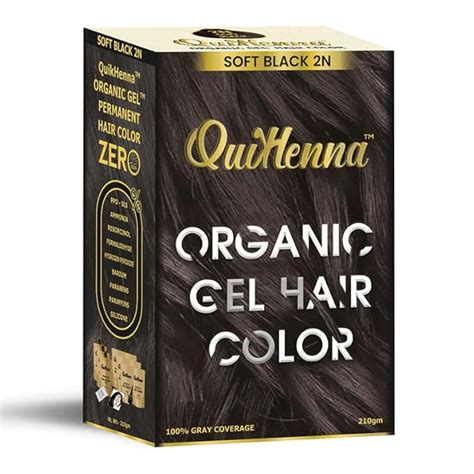 QuikHenna Organic Hair Colour Gel 2N Soft Black 120gm | PPD & Ammonia ...