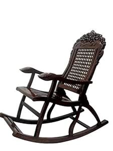 Rich Look Rocking Chair Sheesham Wood (Walnut - D) : Amazon.in: Home ...
