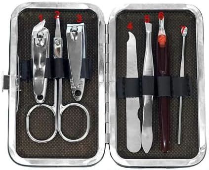 7 in 1 Manicure Pedicure Set with Portable Leather Case, Stainless ...
