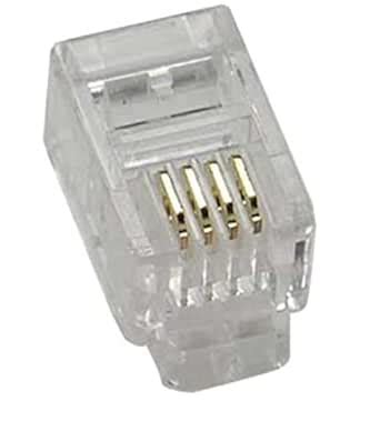 Corpco 100PACK Telephone Handset Plug 4P4C RJ9 RJ10 RJ22 Modular Plug ...