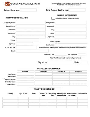 Fillable Online DUKE'S VISA SERVICE FORM Signature - Dukes Visa ...