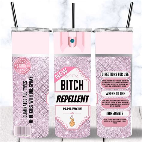 Bitch Repellent Glam Luxe Spray Can Tumbler,bitch Be Gone Funny Sassy ...