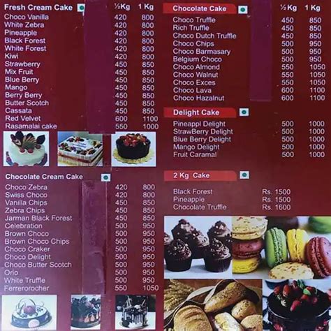 Menu at Yoobee Cakes, Navi Mumbai, Plot No 67