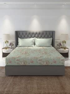 duroflex 210 TC Cotton King Floral Flat Bedsheet - Buy duroflex 210 TC ...