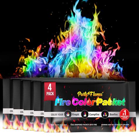 Party Flames Fire Color Changing Packets (4 Pack) - Fire Pit, Campfires ...
