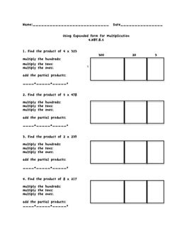 Image result for Expanded Form Multiplication
