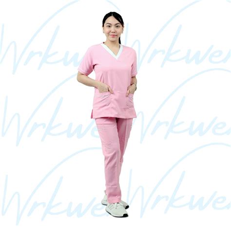 Scrub suits uniform DESIGN V (Light Pink) - wrkwer