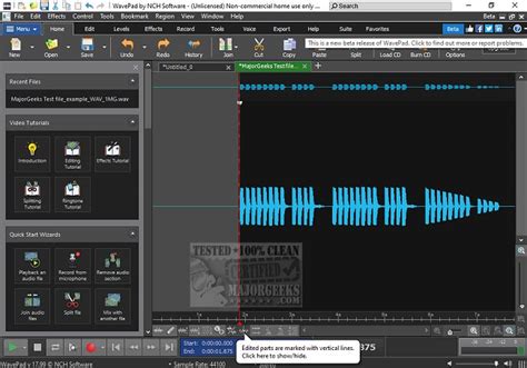 Image result for WavePad Setting
