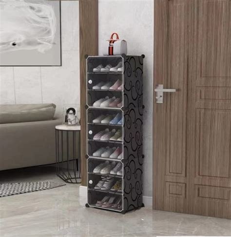 Krishyam® Portable Shoe Rack Organizer, Plastic Cube Storage 18 Pair T