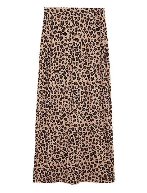 Buy Animal Print Ribbed Maxi A-Line Skirt at Marks & Spencer