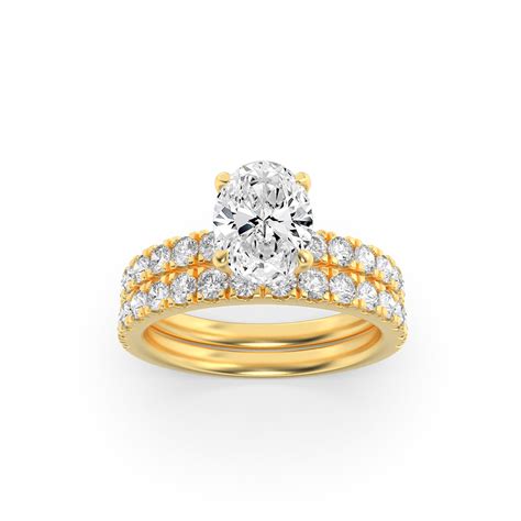 Juno | Oval Solitaire Ring with Dual Pave Bands – Nivara