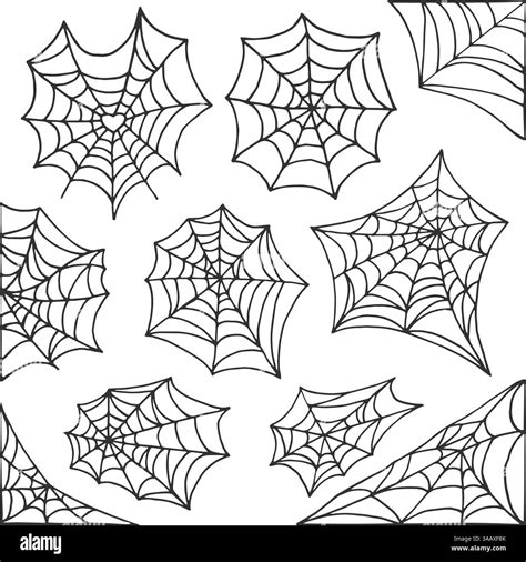 Spider web design elements Black and White Stock Photos & Images - Alamy