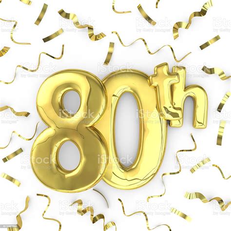 Gold 80th Party Birthday Event Celebration Background Stock Photo ...