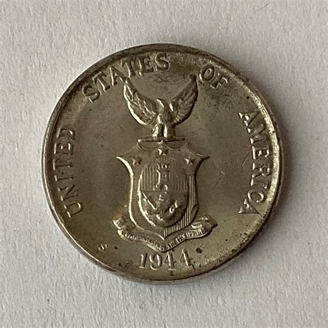 1944 Five Centavos Filipinas United States of America Coin/ Philippines ...