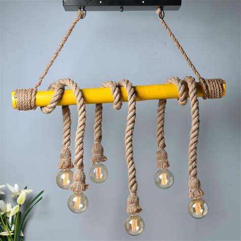 Buy HOMESAKE Metal and Jute Cluster Ceiling Lamp from Homesake at just ...