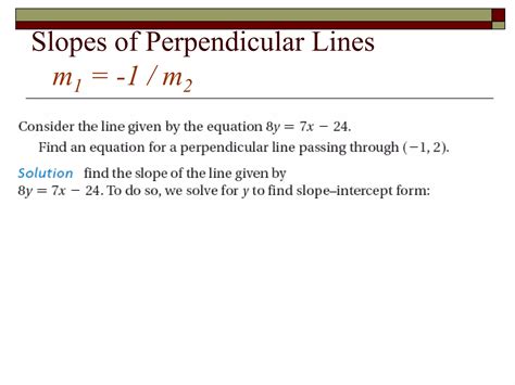 Slope Of Perpendicular Lines