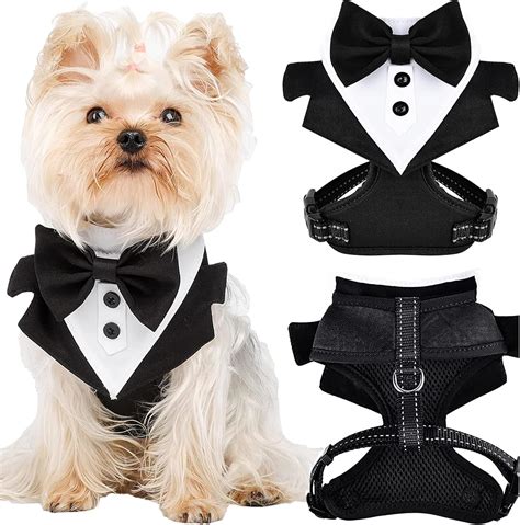 Amazon.com : Dog Tuxedo Dog Suit Puppy Harness, Dog Graduation Outfit ...