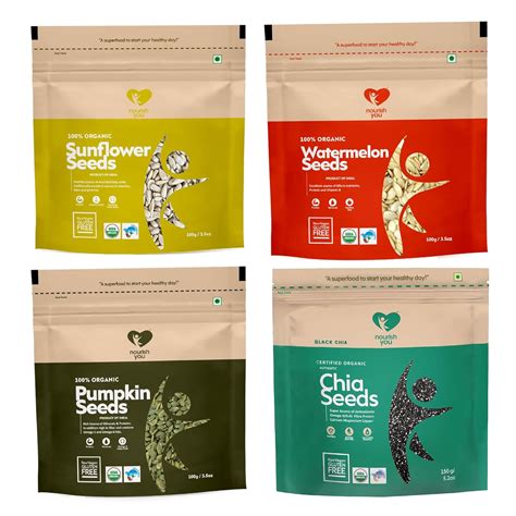 Nourish you Raw Seeds Combo for eating,(100 gm) Organic Pumpkin seeds ...