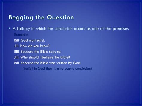 Begging the Question Examples 的图像结果