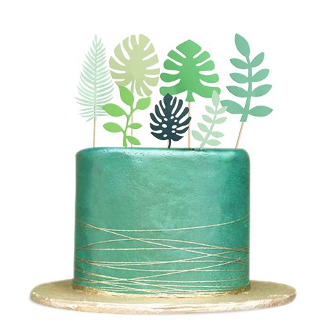 Buy Yecehapy 14Pcs Tropical Palm Leaves Cake Toppers Palm Leaf Jungle ...