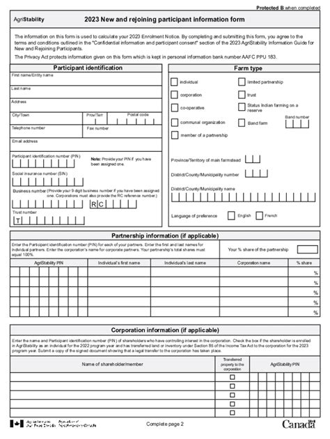 Fillable Online 2023 New Participant Form - AgriStability Fax Email ...