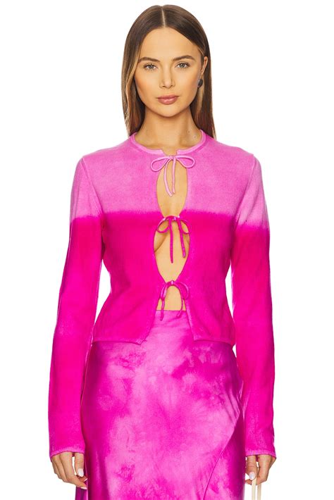 Alejandra Alonso Rojas Machine Knit Cardigan in Fuschia Degrade | REVOLVE