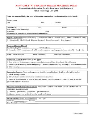 Fillable Online dhses ny New york state security breach reporting form ...