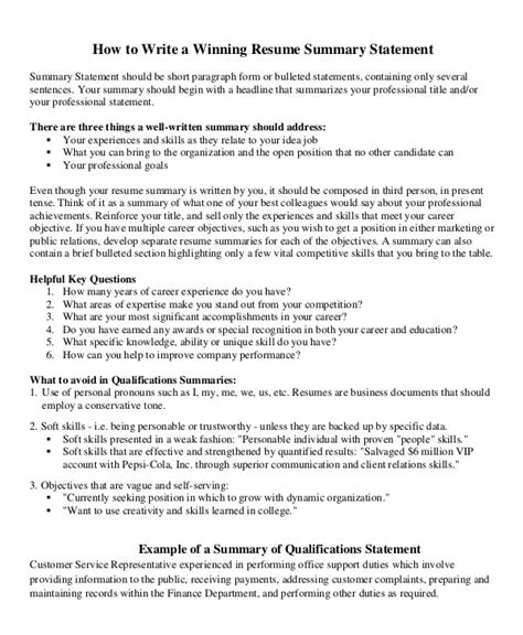 Image result for Job Summary Examples