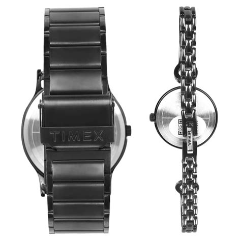 Timex Classics Pairs Black Dial Round Case Day Date/3 Hands Function W ...