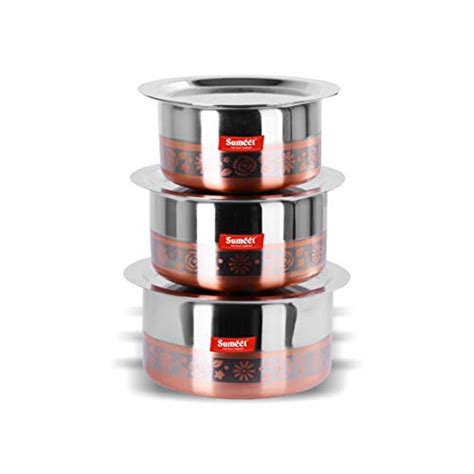 Top Rated - Container Set/Tope with Lids, Copper Bottom Stainless Steel ...