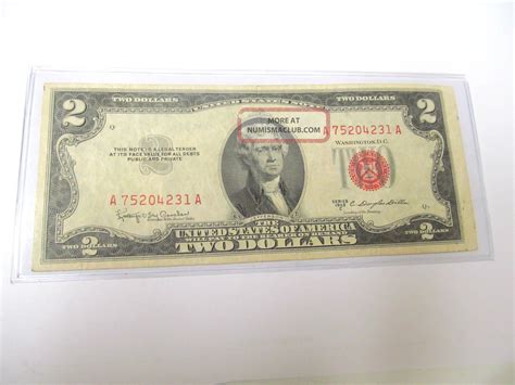 1953 Two Dollar Bill Red Seal A 75204231 A